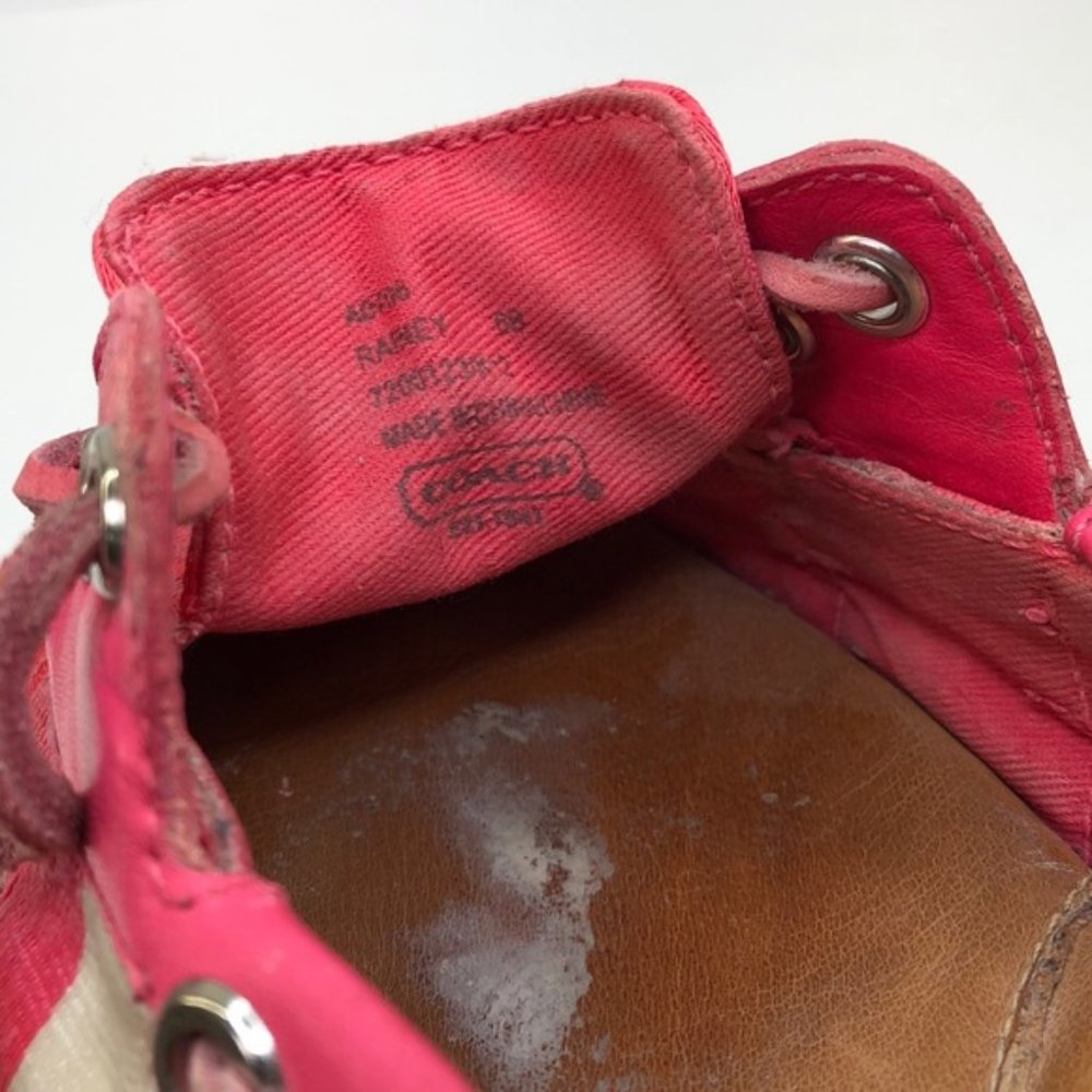 Coach Pink Leather Logo Boat Shoes Loafers - Picture 8 of 8